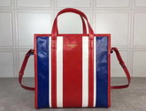 Balenciaga Bazar Shopper S Red and Blue and White Arena Leather Stripes For Sale