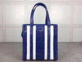 Balenciaga Bazar Shopper XS Blue and White Arena Leather Stripes For Sale