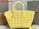 Balenciaga Bistro XS Basket With Strap in Light Yellow Varnished Fake Calfskin Replica