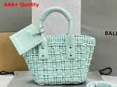 Balenciaga Bistro XXS Basket With Strap in Light Green Varnished Fake Calfskin Replica