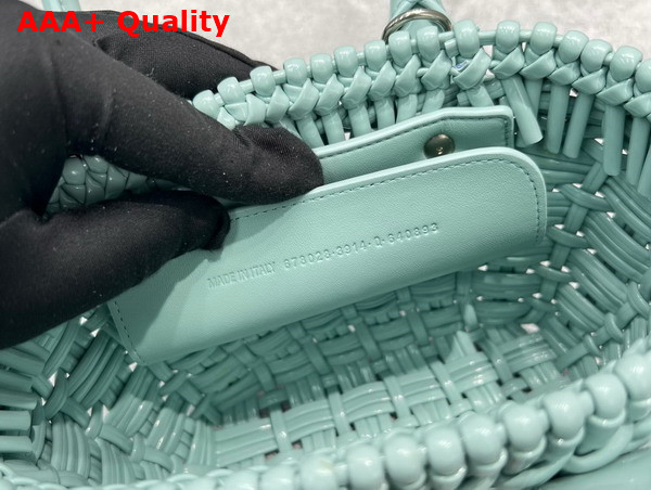 Balenciaga Bistro XXS Basket With Strap in Light Green Varnished Fake Calfskin Replica