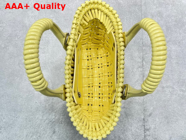 Balenciaga Bistro XXS Basket With Strap in Yellow Varnished Fake Calfskin Replica