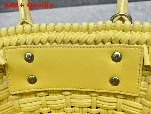 Balenciaga Bistro XXS Basket With Strap in Yellow Varnished Fake Calfskin Replica