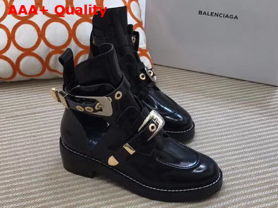 Balenciaga Ceinture Ankle Boots in Black Brushed Calfskin Replica