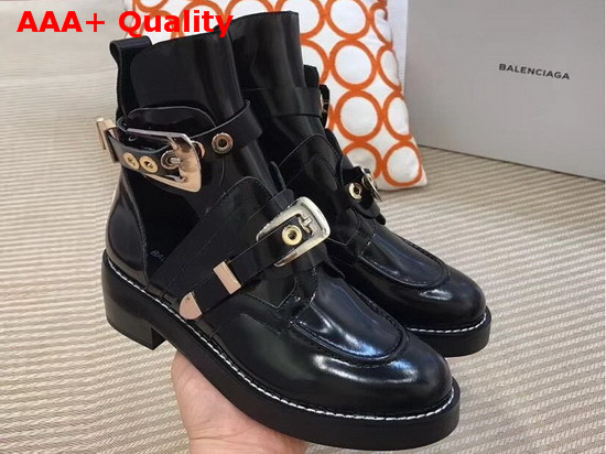 Balenciaga Ceinture Ankle Boots in Black Brushed Calfskin Replica