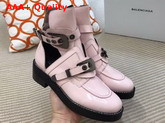 Balenciaga Ceinture Ankle Boots in Pink Calfskin Replica