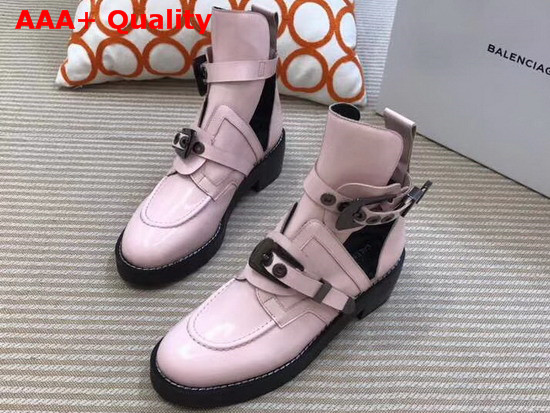 Balenciaga Ceinture Ankle Boots in Pink Calfskin Replica