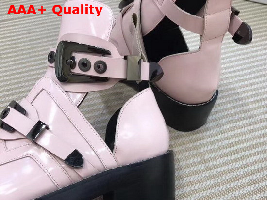 Balenciaga Ceinture Ankle Boots in Pink Calfskin Replica