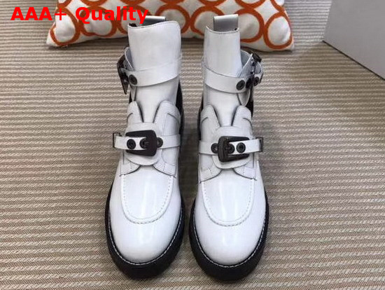 Balenciaga Ceinture Ankle Boots in White Calfskin Replica