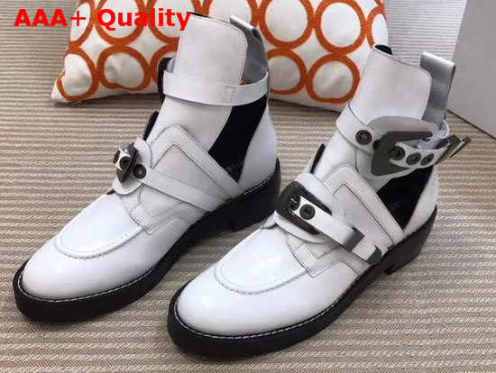 Balenciaga Ceinture Ankle Boots in White Calfskin Replica