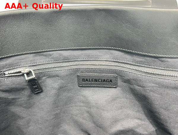 Balenciaga Cities New York Jumbo Large Tote Bag in Beige and Black Cotton Canvas and Calfskin Replica