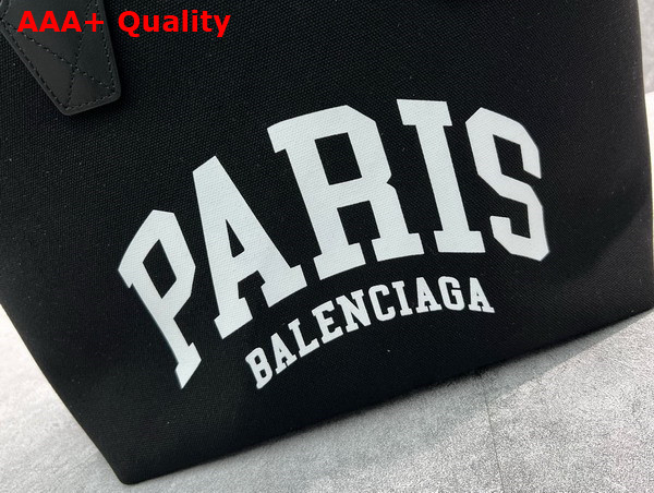 Balenciaga Cities New York Jumbo Large Tote Bag in Black and White Cotton Canvas and calfskin Replica