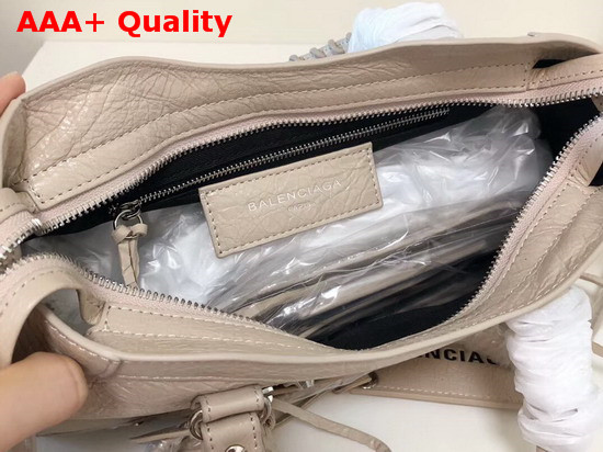 Balenciaga Classic City S Logo Strap Beige Lambskin Replica