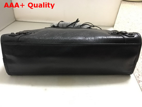 Balenciaga Classic Medium City Handbag in Black Soft Crafted Vintage Lambskin Black Metal For Sale