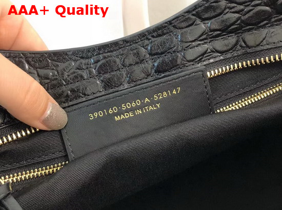 Balenciaga Classic Metallic Edge City Handbag Black Crocodile Effect Replica