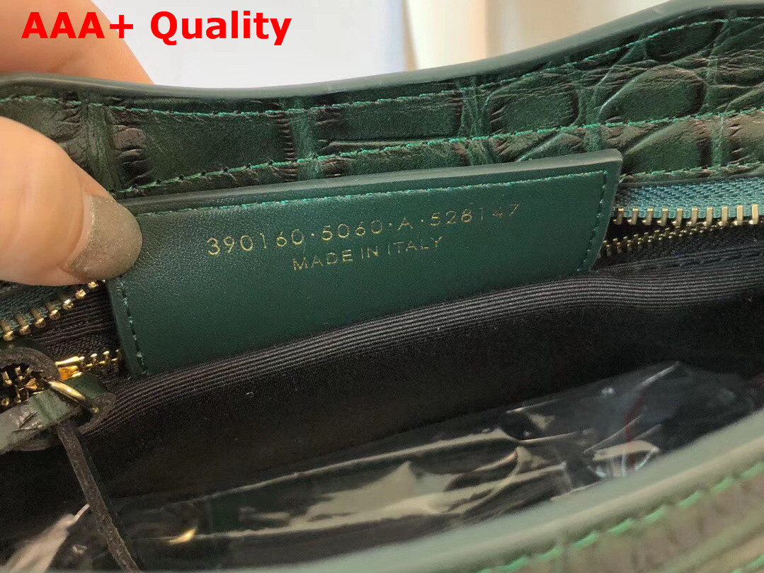 Balenciaga Classic Metallic Edge Mini City Green Crocodile Effect Replica