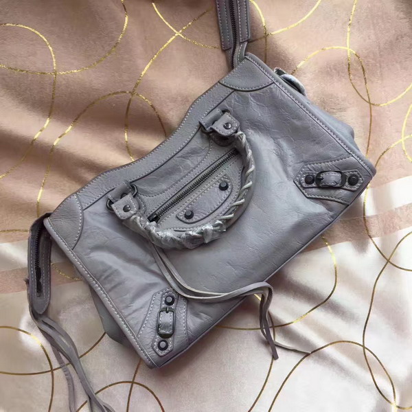 Balenciaga Classic Small City Handbag in Light Grey Soft Crafted Vintage Lambskin For Sale