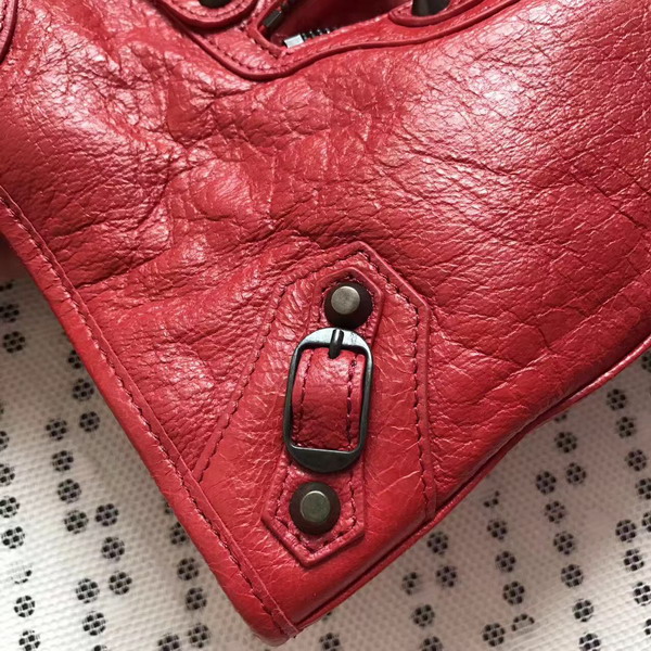 Balenciaga Classic Small City Handbag in Red Soft Crafted Vintage Lambskin For Sale