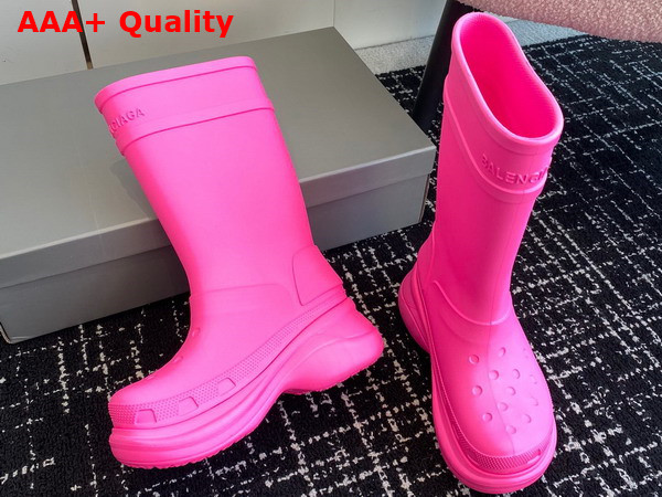 Balenciaga Crocstm Boot in Bright Pink Rubber Replica