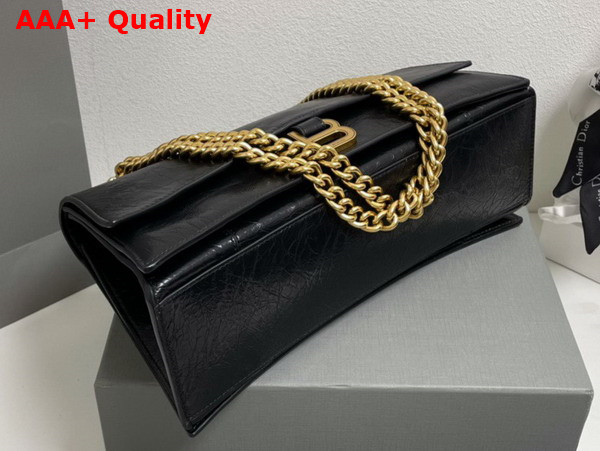 Balenciaga Crush Medium Chain Bag in Black Crushed Calfskin Aged Gold Hardware Replica