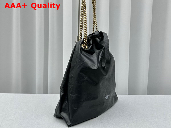 Balenciaga Crush Medium Tote Bag in Black Crushed Calfskin Replica