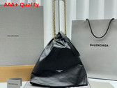 Balenciaga Crush Medium Tote Bag in Black Crushed Calfskin Replica