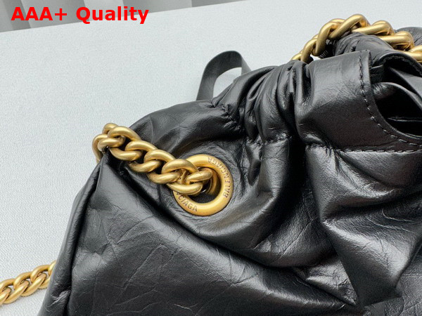 Balenciaga Crush Medium Tote Bag in Black Crushed Calfskin Replica