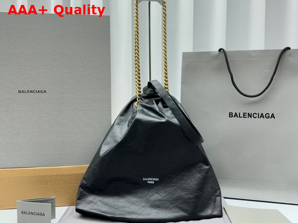 Balenciaga Crush Medium Tote Bag in Black Crushed Calfskin Replica