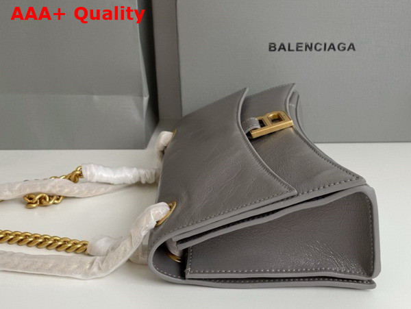 Balenciaga Crush Small Chain Bag in Dark Grey Crushed Calfskin Aged Gold Hardware Replica