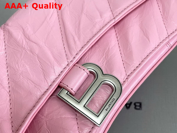 Balenciaga Crush Small Chain Bag in Pink Quilted Crushed Calfskin with Aged Silver Hardware Replica