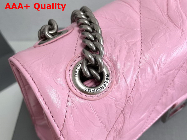 Balenciaga Crush Small Chain Bag in Pink Quilted Crushed Calfskin with Aged Silver Hardware Replica