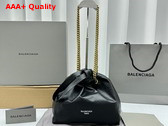 Balenciaga Crush Small Tote Bag in Black Crushed Calfskin Replica