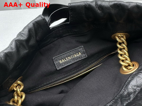 Balenciaga Crush Small Tote Bag in Black Crushed Calfskin Replica