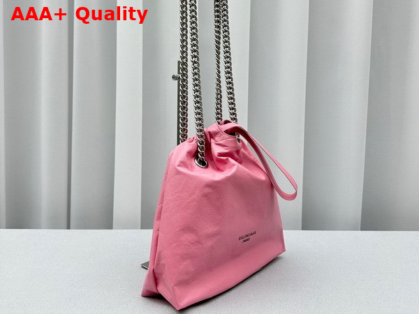 Balenciaga Crush Small Tote Bag in Pink Crushed Calfskin Replica