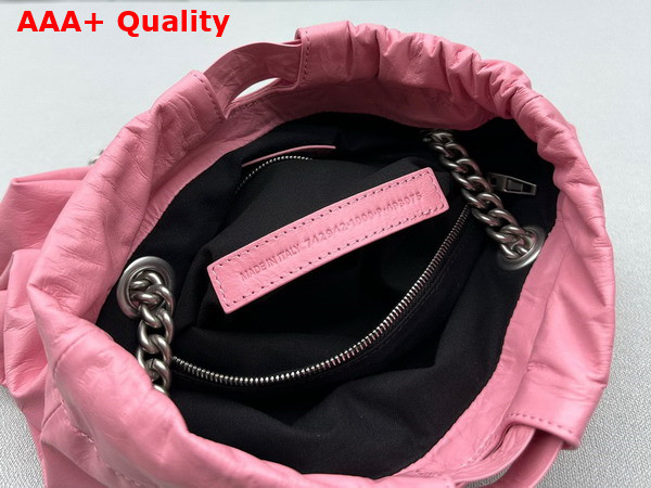 Balenciaga Crush Small Tote Bag in Pink Crushed Calfskin Replica