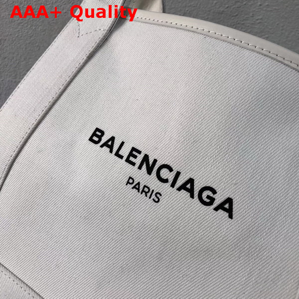 Balenciaga Denim Navy Cabas S in White Replica