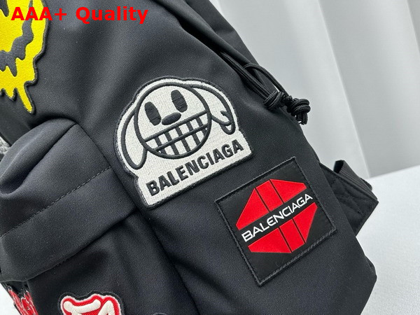 Balenciaga Diy Explorer Backpack in Black Washed Recycled Nylon Replica