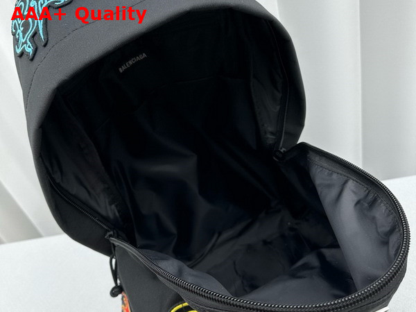 Balenciaga Diy Explorer Backpack in Black Washed Recycled Nylon Replica