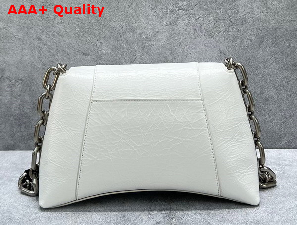 Balenciaga Downtown Small Shoulder Bag With Chain in White and Black Paper Calfskin Aaged Silver Hardware Replica