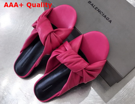 Balenciaga Drapy Flat Sandal in Pink Smooth Nappa Lambskin Replica