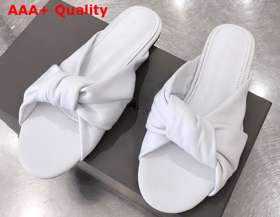 Balenciaga Drapy Flat Sandal in White Smooth Nappa Lambskin Replica