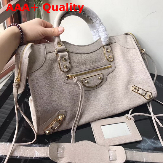 Balenciaga Edge City Bag in Light Grey Grained Goatskin Replica