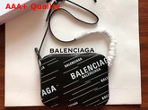 Balenciaga Everyday Camera Bag S Allover Balenciaga Printe Black Soft Calfskin Replica