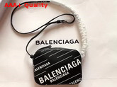 Balenciaga Everyday Camera Bag XS Allover Balenciaga Printe Black Soft Calfskin Replica