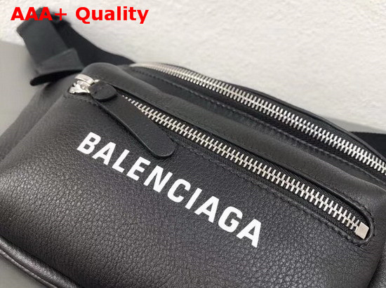 Balenciaga Everyday Logo Belt Pack Black Soft Calfskin Belt Bag Replica