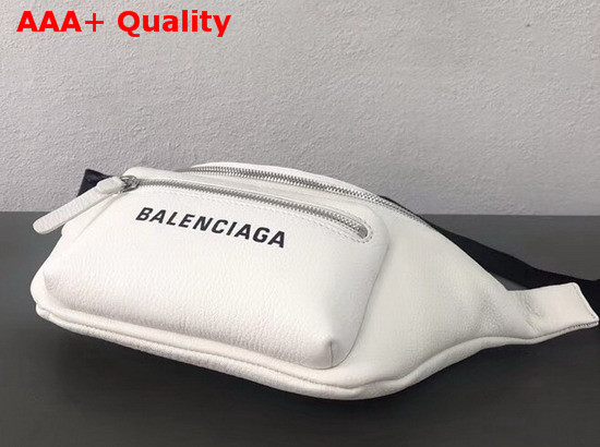 Balenciaga Everyday Logo Belt Pack White Soft Calfskin Belt Bag Replica