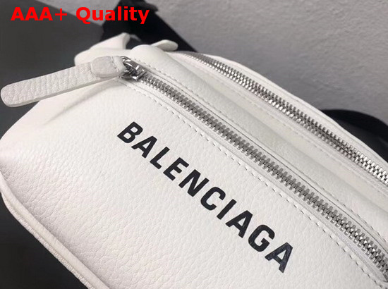 Balenciaga Everyday Logo Belt Pack White Soft Calfskin Belt Bag Replica