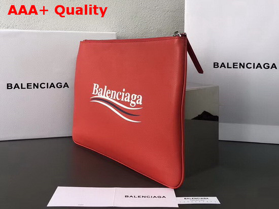 Balenciaga Everyday Pouch M Red Natural Leather Replica