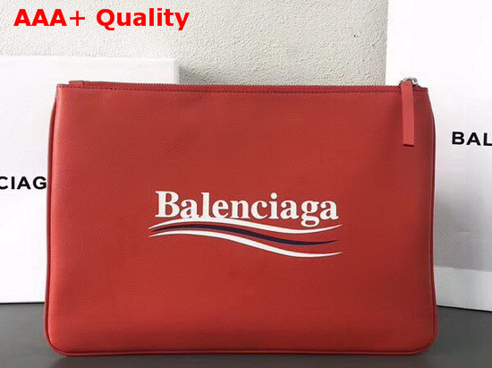 Balenciaga Everyday Pouch M Red Natural Leather Replica