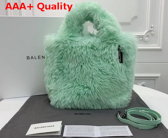 Balenciaga Everyday Tote XS Light Mint Fake Fur Replica